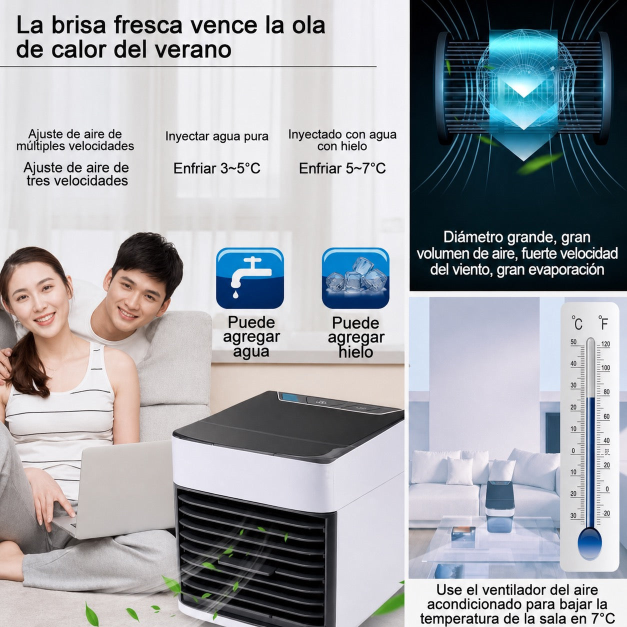 Mini climatizador portátil