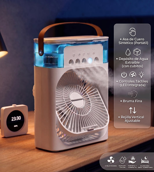 Ventilador Climatizador con pulverizador portátil